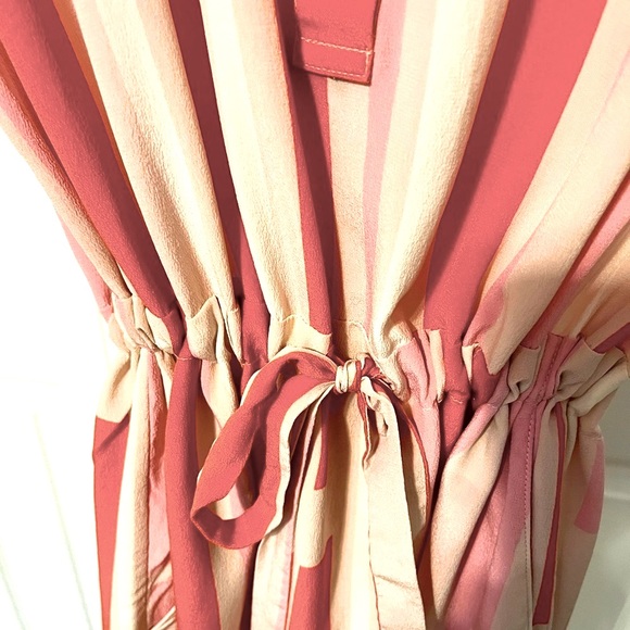 Striped Red and Pink Women's Dress - Picture 5 of 5